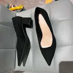 Zara Elegant Black Suede Heels